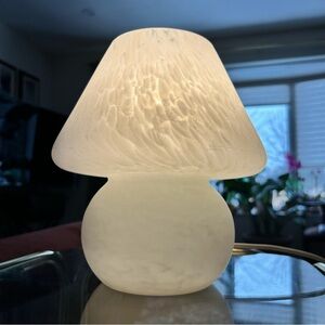 Vintage Frosted Glass (Murano?) Mushroom Lamp